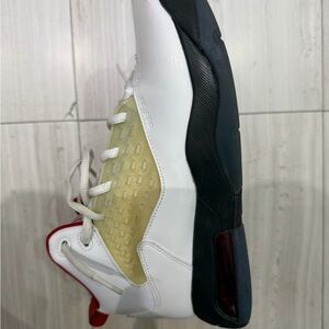 Jordan White and Gold Men's Sneakers